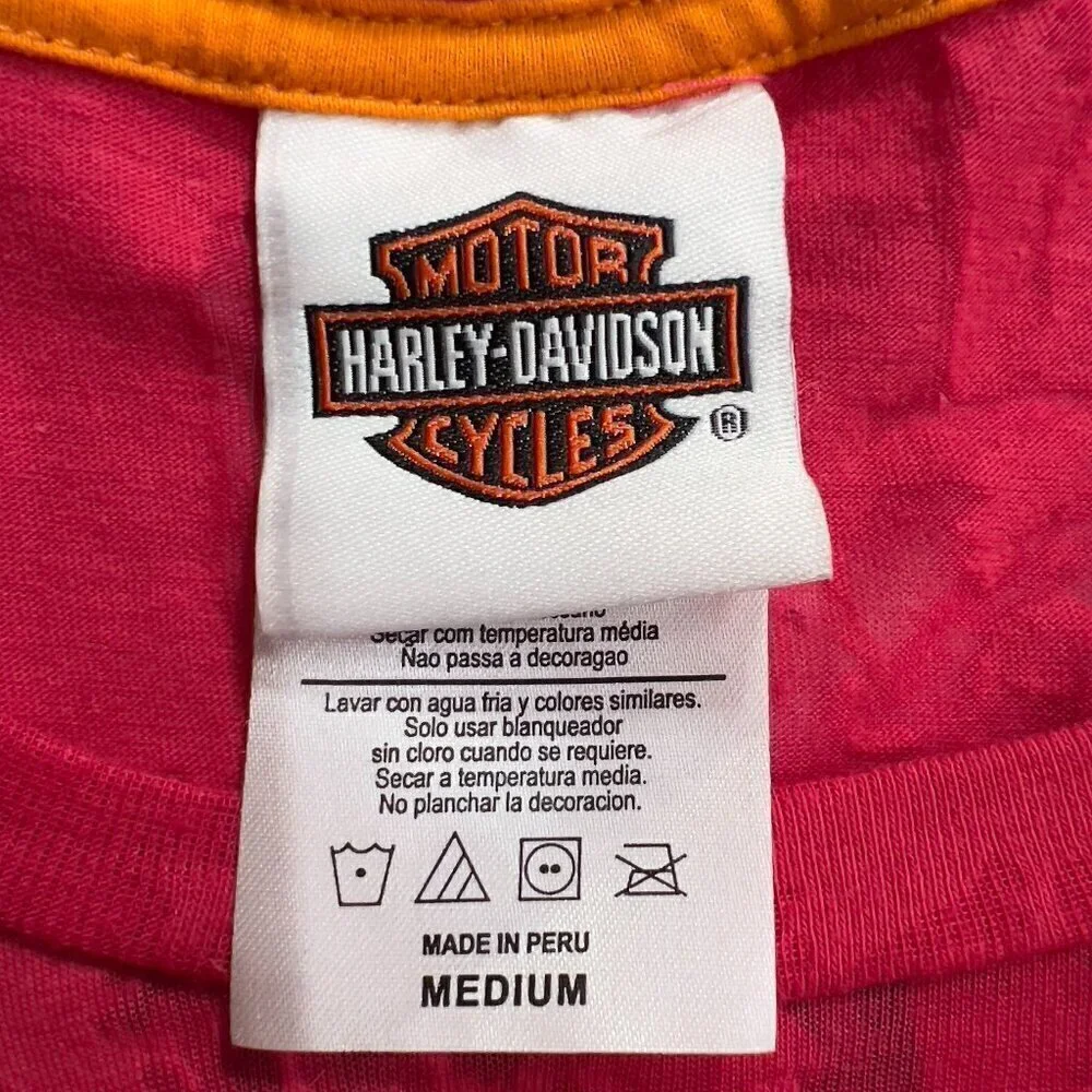 Harley Davidson Women's Embellish Short Sleeve Pink Graphic T Shirt M - Picture 5 of 7